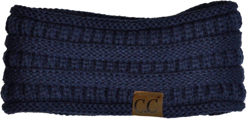 Cc Soft Stretch Winter Warm Cable Knit Fuzzy Lined Ear Warmer Headband - Image 2