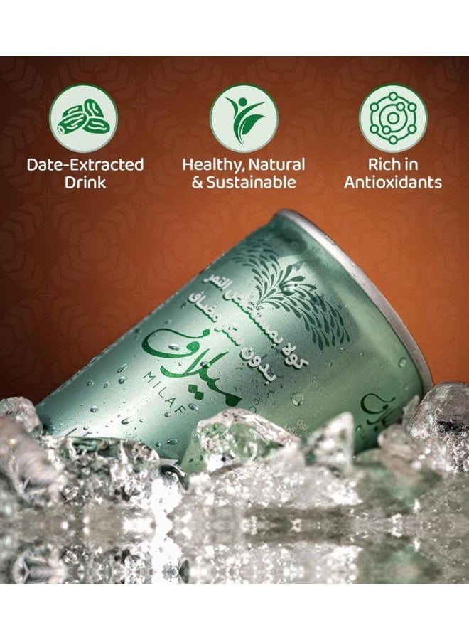 Milaf Cola Carbonated Drink No Added Sugar with Dates Extract 24 Pack - Image 3