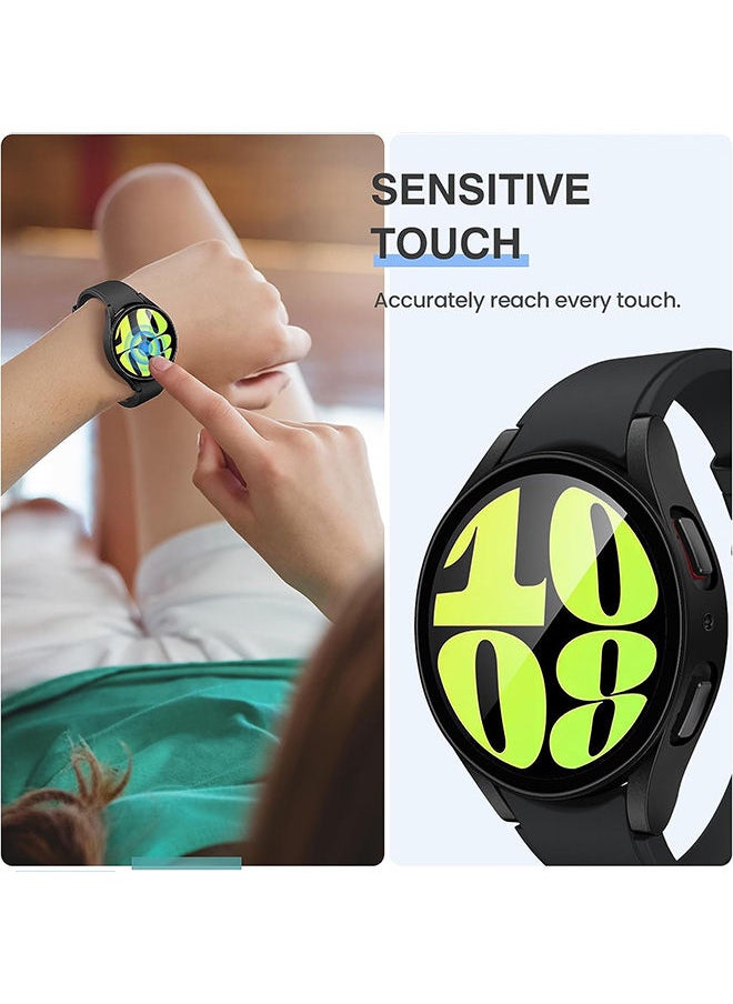 Samsung Galaxy Watch 6 44mm Case Scratch-Resistant Overall Protective Case with Screen Protector Soft TPU Protective Case All-Around Protective Bumper Shell Cover Black