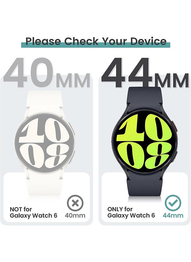 Samsung Galaxy Watch 6 44mm Case Scratch-Resistant Overall Protective Case with Screen Protector Soft TPU Protective Case All-Around Protective Bumper Shell Cover Black