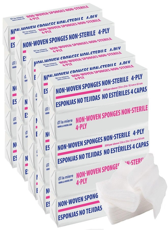 LA MIERE 5000 Pack Non-Woven Sponges 2"x2" Non-Adherent 4-Ply Non-Sterile - Image 1