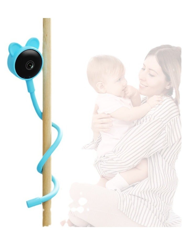 XiuWoo Baby Camera Monitor, Wireless Baby Monitor with Camera & Audio,  Flexible Mount, Smart App, Temperature Detection, Remote Photo Recording Surveillance Night Vision,Ideal for Baby/Elderly/Pet,Blue - Image 2