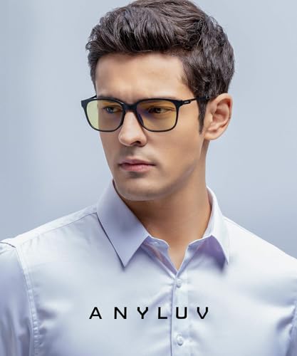 ANYLUV Blue Light Glasses for Men Lightweight Computer Gaming Glasses Stylish Anti Eyestrain Blue Light Blocking Men - Image 3