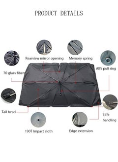 Generic Car Windshield Sunshade Umbrella Pull Ring Car Sun Shade Front Window Cover Foldable Sunshade Umbrella with Opening Design for UV Ray Block Sun Heat Protection for Most Vehicles  - Image 5