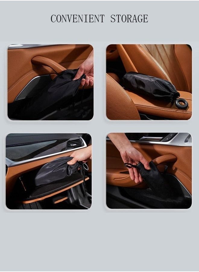 Car Windshield Sunshade Umbrella Pull Ring Car Sun Shade Front Window Cover Foldable Sunshade Umbrella with Opening Design for UV Ray Block Sun Heat Protection for Most Vehicles