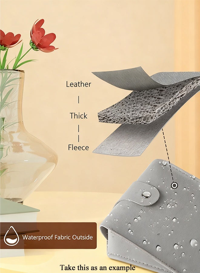 أهاكاك حامل غطاء علبة مناديل جلدية، حامل مناديل لغرفة المعيشة وغرفة النوم والمكتب، غطاء علبة مناديل مكتب للسيارة - Image 4