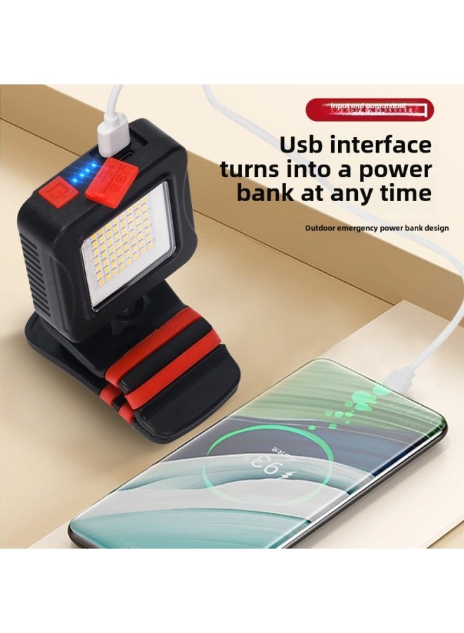 Loquat Multi-function Work Light Auto Repair Repair Strong Light Super Bright Rechargeable Outdoor Lighting Led Emergency Clip Flashlight-Power:Clip Light 【warm Light】 - Image 3