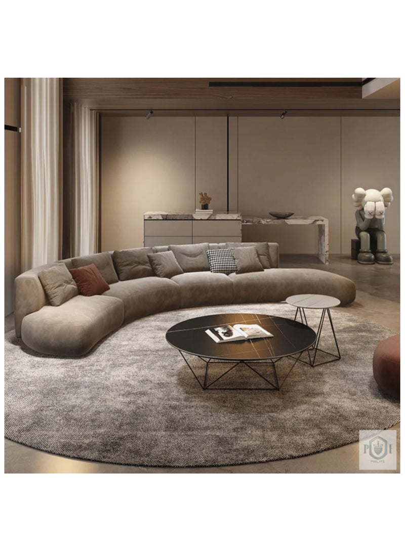 AWD Modern Curved Sectional Sofa - Large Capacity, Stylish & Comfortable Design – 340cm Length – Beige - Image 2