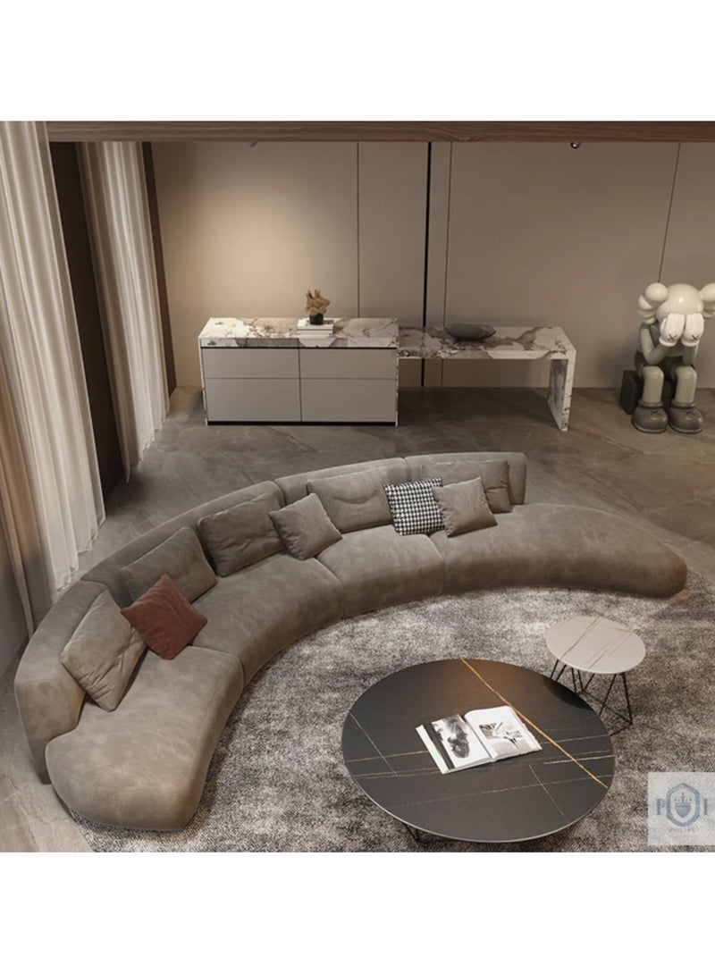 AWD Modern Curved Sectional Sofa - Large Capacity, Stylish & Comfortable Design – 340cm Length – Beige - Image 3