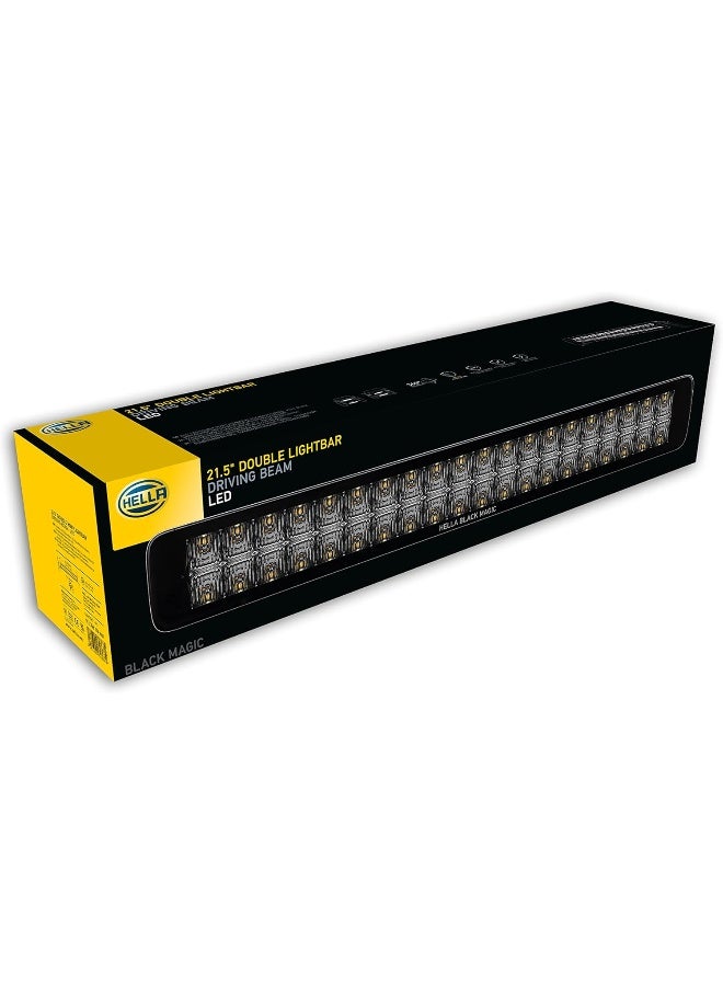 HELLA Black Magic Double LED Light Bar - LED Off Road Spot Driving Lights for Jeep SUV UTV ATV Pickup Truck - 11000 lm Powerful Spotlight with DT Cable and Wiring Harness - Image 1