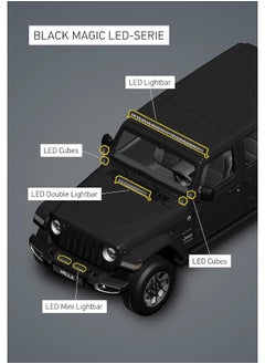 HELLA Black Magic Double LED Light Bar - LED Off Road Spot Driving Lights for Jeep SUV UTV ATV Pickup Truck - 11000 lm Powerful Spotlight with DT Cable and Wiring Harness  - Image 3