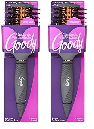 Goody Goody Large Thermal Round Brush  For All Hair Types  Faster Drying for Voluminous Styles with Less Pain Effort and Breakage  PainFree Hair Accessories for Women Men Boys and Girls Pack of 2  - Image 1