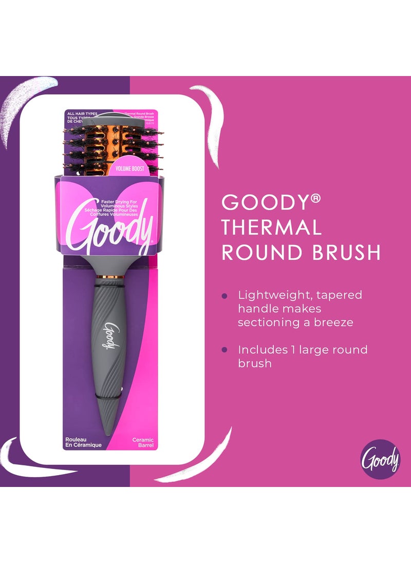 Goody Goody Large Thermal Round Brush  For All Hair Types  Faster Drying for Voluminous Styles with Less Pain Effort and Breakage  PainFree Hair Accessories for Women Men Boys and Girls Pack of 2  - Image 5