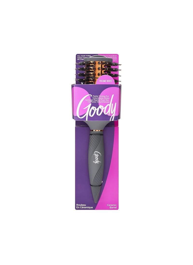 Goody Goody Large Thermal Round Brush  For All Hair Types  Faster Drying for Voluminous Styles with Less Pain Effort and Breakage  PainFree Hair Accessories for Women Men Boys and Girls Pack of 2  - Image 3