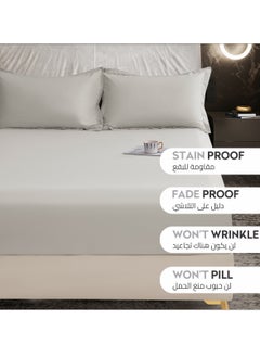 دوناتيلا طقم ملاءة سرير صلبة مقاس واحد 2 قطعة يناسب (90 * 190 سنتيمتر) مع وسادات ، جرانيت  - Image 4