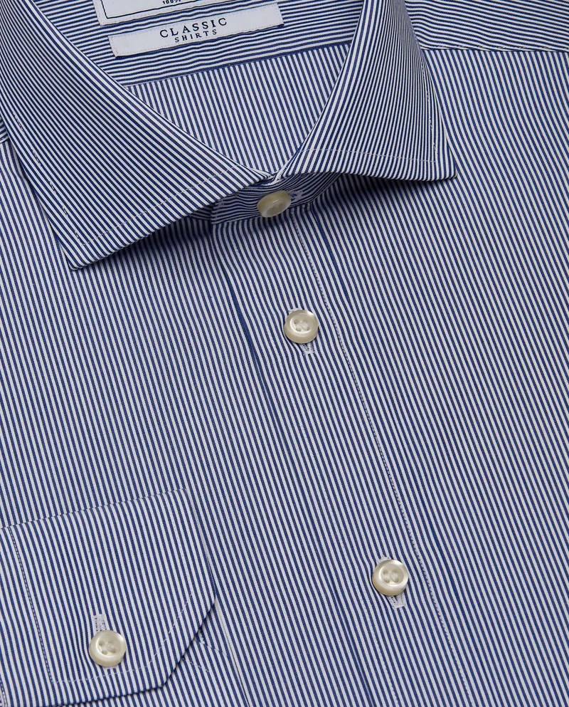 كاميتشسما قميص كلاسيكي مخطط باللون الأزرق الداكن