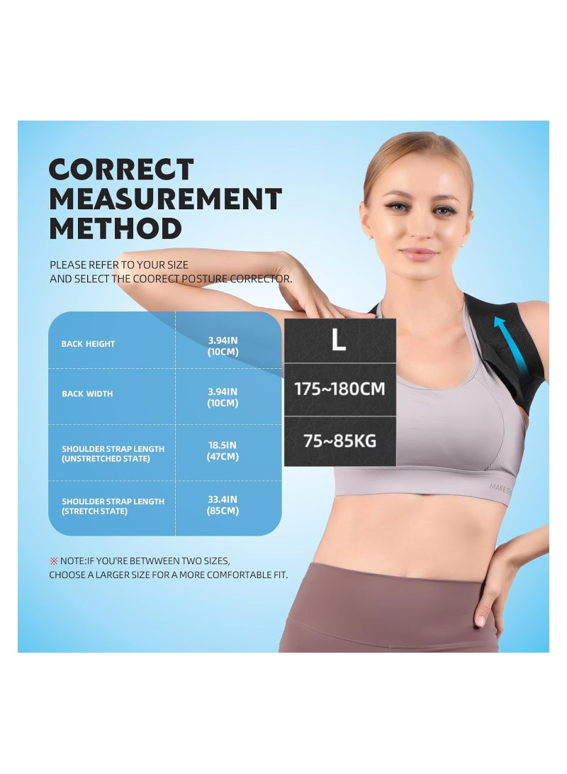 SYOSI Back Brace For Posture Corrector, Upper Back Braces for Women & Men, Adjustable Shoulder Brace Back straightener Providing Pain Relief From Lumbar, Neck, Shoulder, Clavicle Brace, Black - Image 5