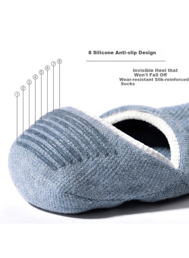 LANG SHA Langsha Men's Invisible Cotton Socks Breathable Thin Cotton Socks Sweat-absorbent Cotton Socks Thin Cotton Short Socks Men's Boat Socks 6 Pairs - Image 3