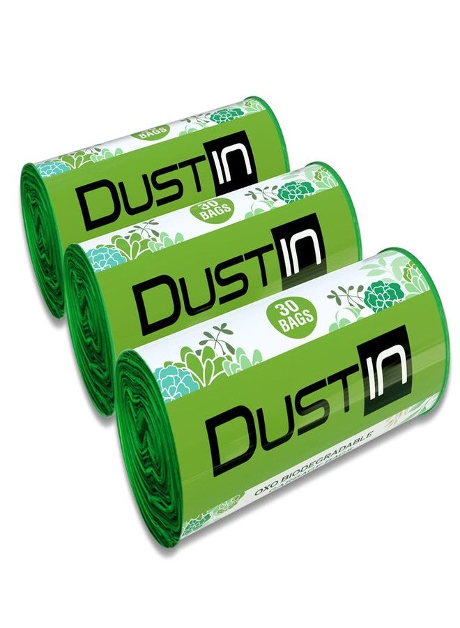 Dustin أكياس قمامة داستن - أخضر (متوسط 19 بوصة × 21 بوصة (عبوة من 3 لفات - 30 كيسًا/لفة)) - Image 1