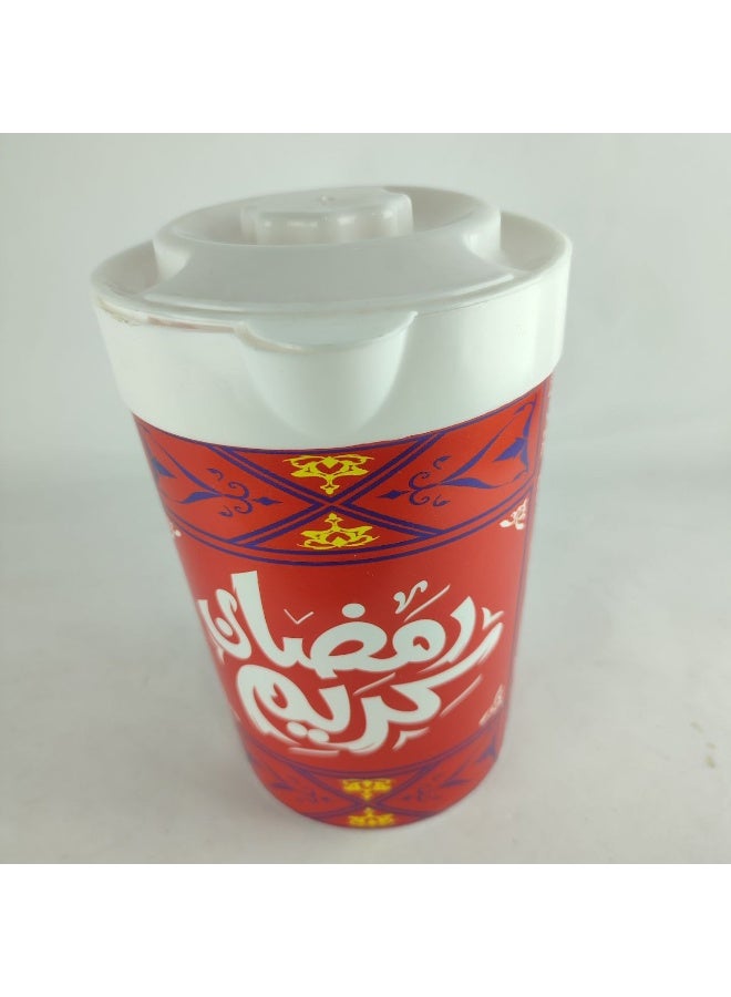 إبريق رمضان عالي الجودة بسعة كبيرة باللون الأحمر - Image 3