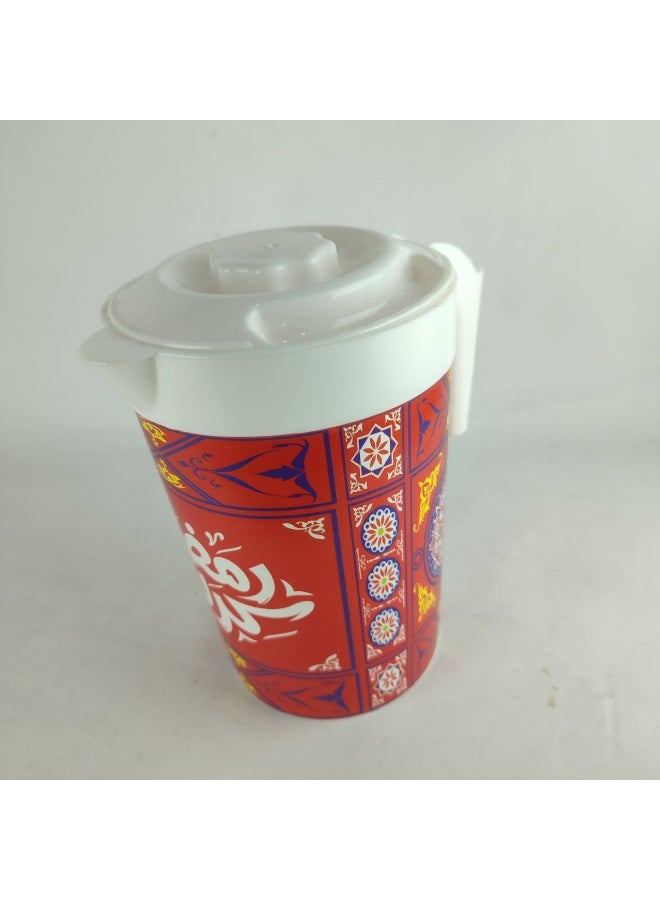 إبريق رمضان عالي الجودة بسعة كبيرة باللون الأحمر - Image 2