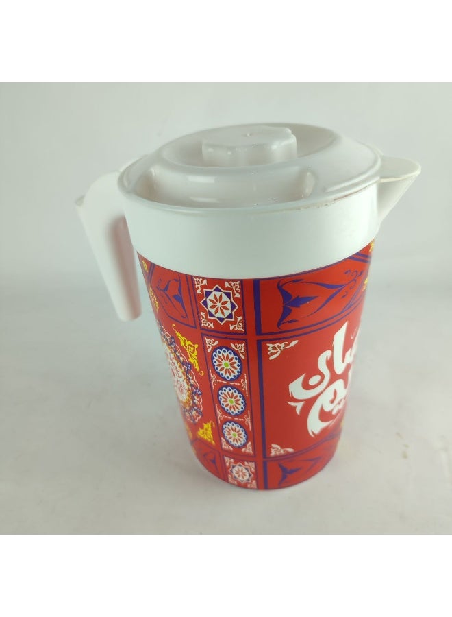 إبريق رمضان عالي الجودة بسعة كبيرة باللون الأحمر - Image 1