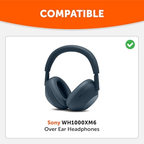 WC PadZ XM6 Premium Replacement Earpads Compatible with Sony WH1000XM6 Headphones by Wicked Cushions Enhanced Comfort Durable PU Leather Sound Isolation Midnight Blue - Image 3