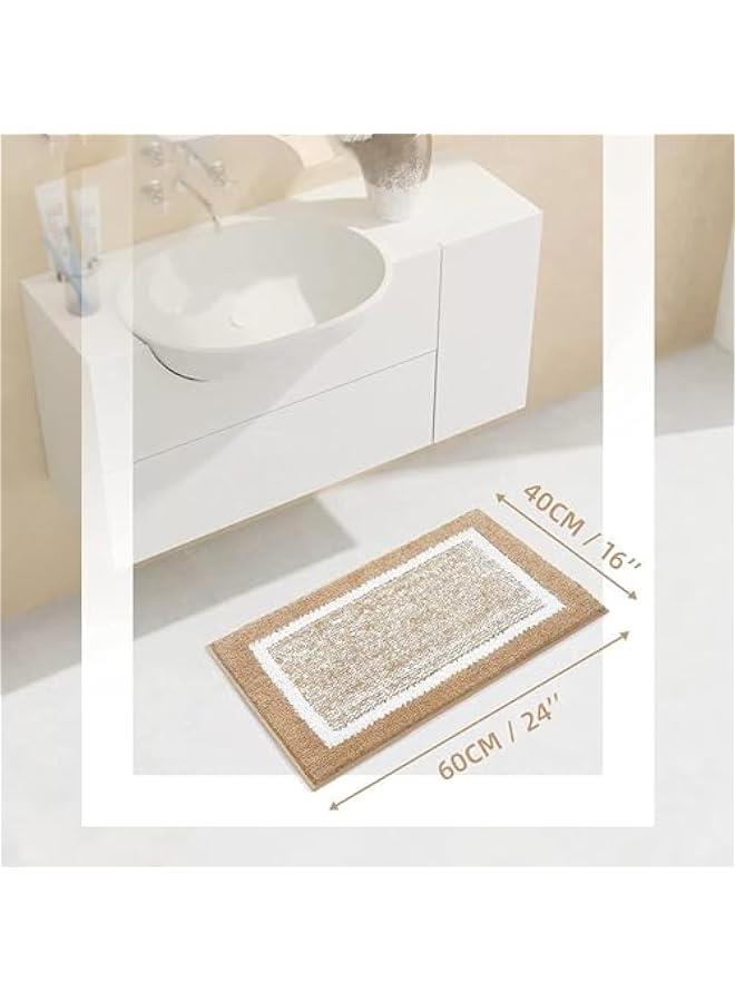 HOOKOR Bathroom Rugs 24x16, Extra Soft and Absorbent Microfiber Bath Mat, Non-Slip, Machine Washable, Quick Dry Shaggy Bath Carpet, Suitable for Bathroom Floor, Tub, Shower (Dark Grey) - Image 2