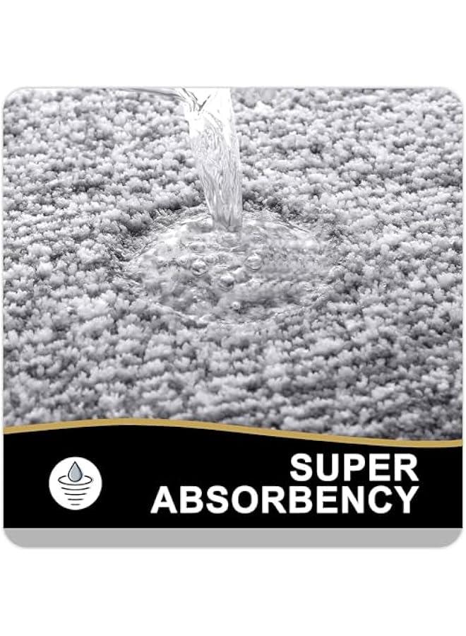HOOKOR Bathroom Rugs 24x16, Extra Soft and Absorbent Microfiber Bath Mat, Non-Slip, Machine Washable, Quick Dry Shaggy Bath Carpet, Suitable for Bathroom Floor, Tub, Shower (Dark Grey) - Image 3
