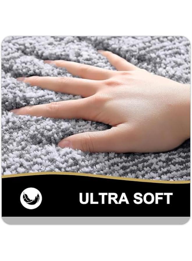 HOOKOR Bathroom Rugs 24x16, Extra Soft and Absorbent Microfiber Bath Mat, Non-Slip, Machine Washable, Quick Dry Shaggy Bath Carpet, Suitable for Bathroom Floor, Tub, Shower (Dark Grey) - Image 4