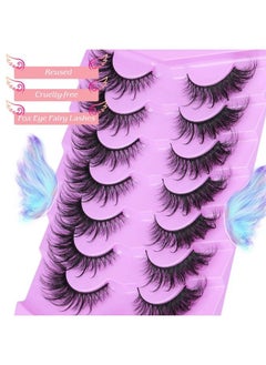 Alice False Eyelashes Fairy Cat Eye Lashes Mink Fluffy Fox Eye Lashes Wispy Dramatic Eyelashes 20mm Fake Lashes 7 Pairs Pack by ALICE  - Image 5