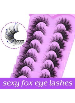 Alice False Eyelashes Fairy Cat Eye Lashes Mink Fluffy Fox Eye Lashes Wispy Dramatic Eyelashes 20mm Fake Lashes 7 Pairs Pack by ALICE  - Image 3