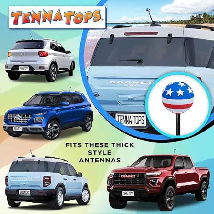 rayihni USA Patriotic American Flag Car, Truck, and SUV Antenna Ball/Antenna Topper (Fits Fat Style Antenna) - Image 3