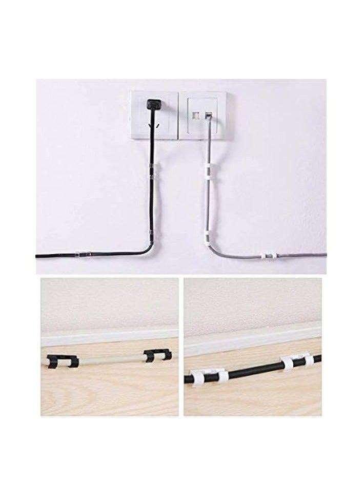 Excefore 60PCS Transparent Cable Clips Strong Self-Adhesive Cable Drop Wire Holder, Durable Mount-Round Plastic Cord Management Organiser Clamps for Home and Office (Transparent) - Image 4