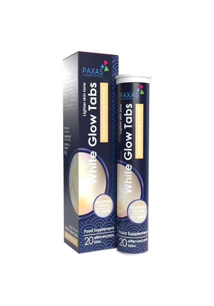 PAXAS أقراص باكسا وايت جلو - تركيبة متقدمة لتفتيح البشرة مع الجلوتاثيون - 20 قرص فوّار - Image 1