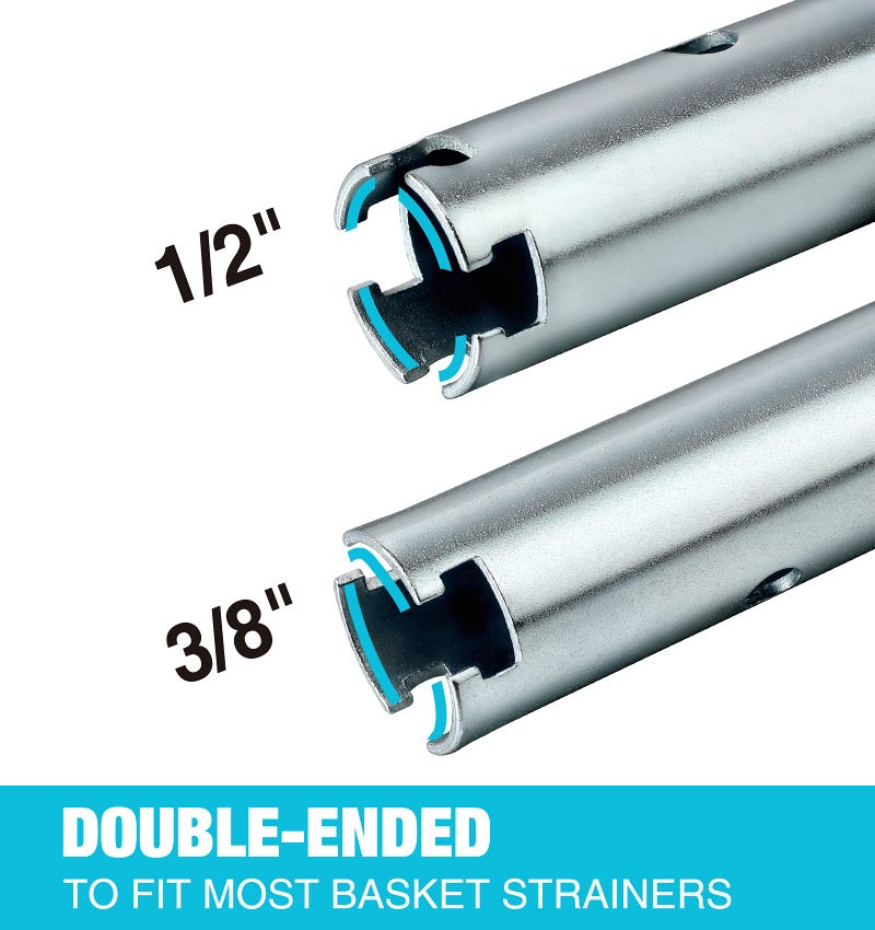 DURATECH Basket Strainer Wrench, Universal Sink Strainer Wrench with Sliding Handle, Double End, 1/2" & 3/8 " - Image 5