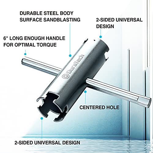 DURATECH Basket Strainer Wrench, Universal Sink Strainer Wrench with Sliding Handle, Double End, 1/2" & 3/8 " - Image 4