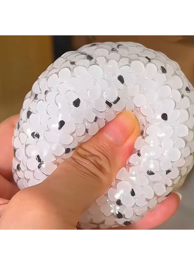 2 Pieces Squishy Mili rice ball Stress Relief Toy, Soft Puffy Crunchy Bubble Squish Fidget Toy, Slow Rebound Squeeze Sensory Toy for Anxiety Relief, Relaxing Hand Fidget Toy Gift for Adults Kids - Image 1