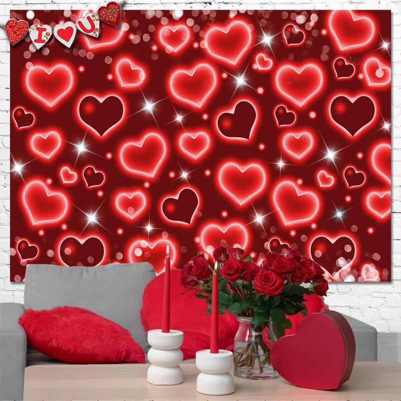 Sensfun Red Heart Photo Backdrop Valentines Day Backdrops for Photography,Early 2000s Love Heart Valentine's Banner Background 90s Valentines Party Decorations Photoshoot Portrait Selfile Decor 7x5ft - Image 4