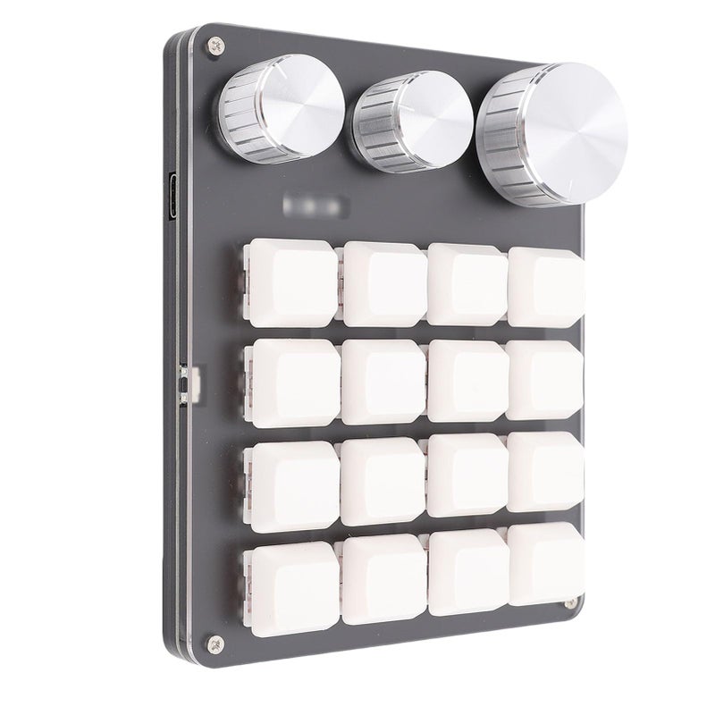 6 Key Programmable Gaming Keyboard 16 Key Mechanical Keyboard With 3 Knobs 3 Layers Red Switch For Game Shortcuts White - Image 2