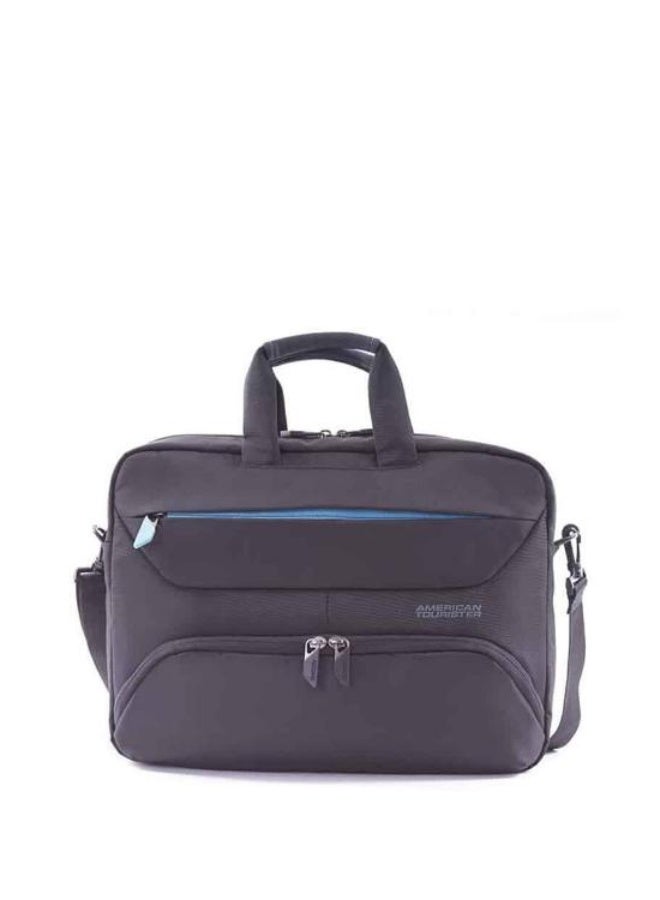 AMERICAN TOURISTER Amber 15.6" Briefcase Shoulder Bag 100% Polyester, Blue|Adjustable Strap|Quick Access Pocket|Smart Sleeve - 1 Year International Warranty - Image 1