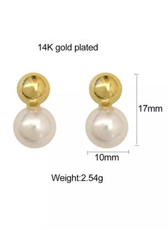 Fashion Simple Gold Color Ball Pearl Stud Earrings Trend Girl Gift Party Jewelry Brincos Korean New Cute Drop Earrings - pzsku/Z2361FE410D1ED34E9D38Z/45/_/1719445827/48718b24-d019-4e50-bf6f-12717e45e2b4