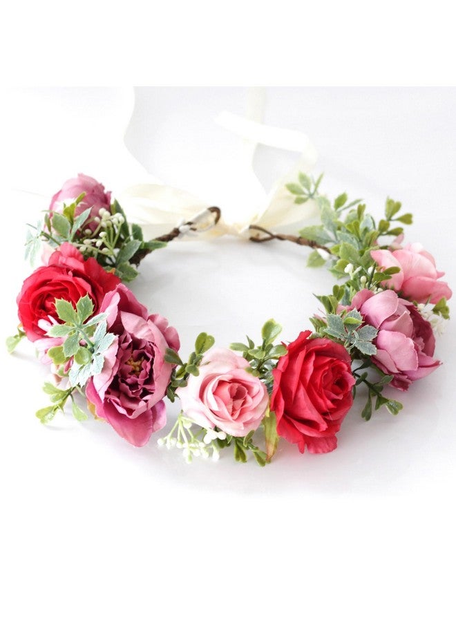 LLinfflr Fairy Floral Crown Flower Headband Woodland Elf Headpiece Forest Elven Circlet For Women Girls Bridal Wedding Prom Halloween Renaissance Cosplay Photo Props - Image 3