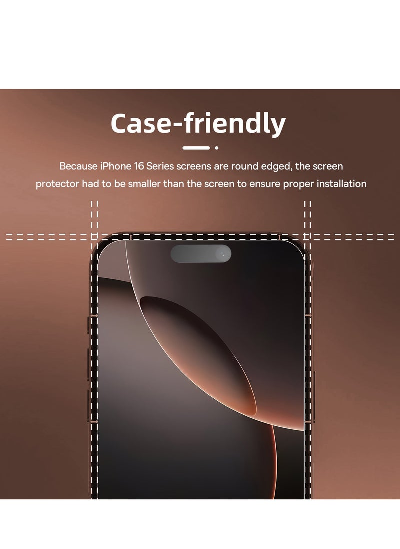 Brave - iPhone 16 Pro 6.3 inch Screen Protector, Full Coverage, Ultra HD Quality, Shockproof, Scratch Resistant, Shatter Resistant, Anti-Fingerprint Coating, Bubble Free, 9H Hardness Tempered Glass with Easy Installation Frame to Ensure Bubble-Free and Effortless Application, Clear Design and Comprehensive Protection - Image 1