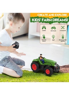 Remote Control Tractor Toys For Kids 3-5, Rc Tractor Toy With Farmer & Light,1:24 Scale, Rechargeable Farm Toy Tractor For Toddler Toy Set Birthday Gifts For 3 4 5 Year Old Kids Boys Girls - pzsku/Z23620FD0DCBFCAFCD5BCZ/45/_/1732786421/c49ddba7-799c-4968-bac4-830154d1e9eb