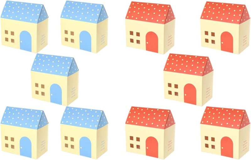 HAKIDZEL Colorful House-shaped Candy Boxes 20pcs Paper Chocolate Packing Boxes Small Decorative Gift for Wedding Party Favor and Holiday Treats - Image 1