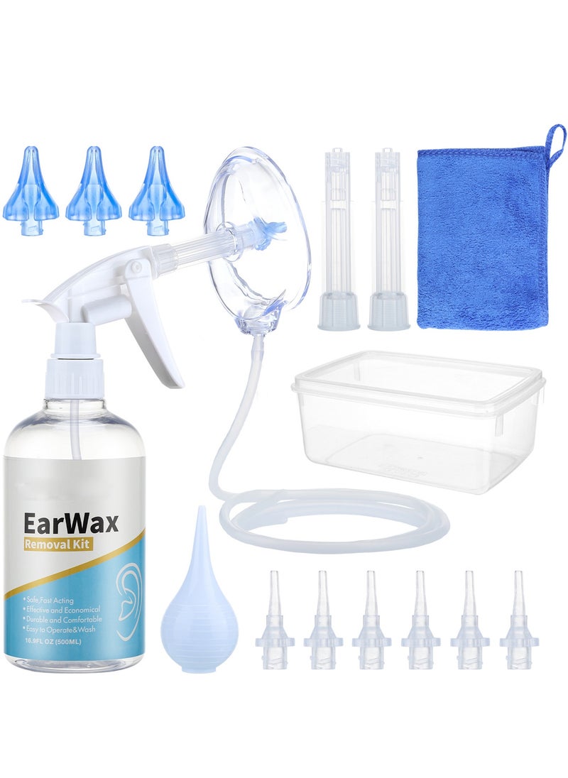 XiuWoo Water Ear Wax Removal Kit, Ear Cleaner, Ear Wax Remover, Ear Irrigation, Ear Syringe Kit Tools, Cerumen Control with Replaceable Tips, Quad-Stream Tips for Ear Clean, Ear Syringe Tools  - Image 1