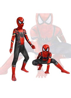 GUSTAVE Down Spiderman Costume For Kids, 3D Prints Spider Man Costume Set For 8-10 Years Gift Party Halloween (Size M - Suggest Height 135-145Cm), Multicolor