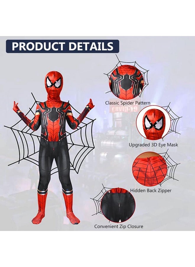 GUSTAVE - GUSTAVE Down Spiderman Costume For Kids, 3D Prints Spider Man Costume Set For 8-10 Years Gift Party Halloween (Size M - Suggest Height 135-145Cm), Multicolor - Image 1