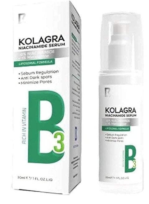 Kolagra Niacinamide Serum 10%Niacinamide  +1% Matmarine 30Ml